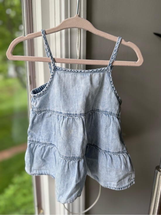 GAP Other - NWOT BabyGAP Infant Light Blue Denim Spaghetti Strap Top, 12-18M, Organic Cotton